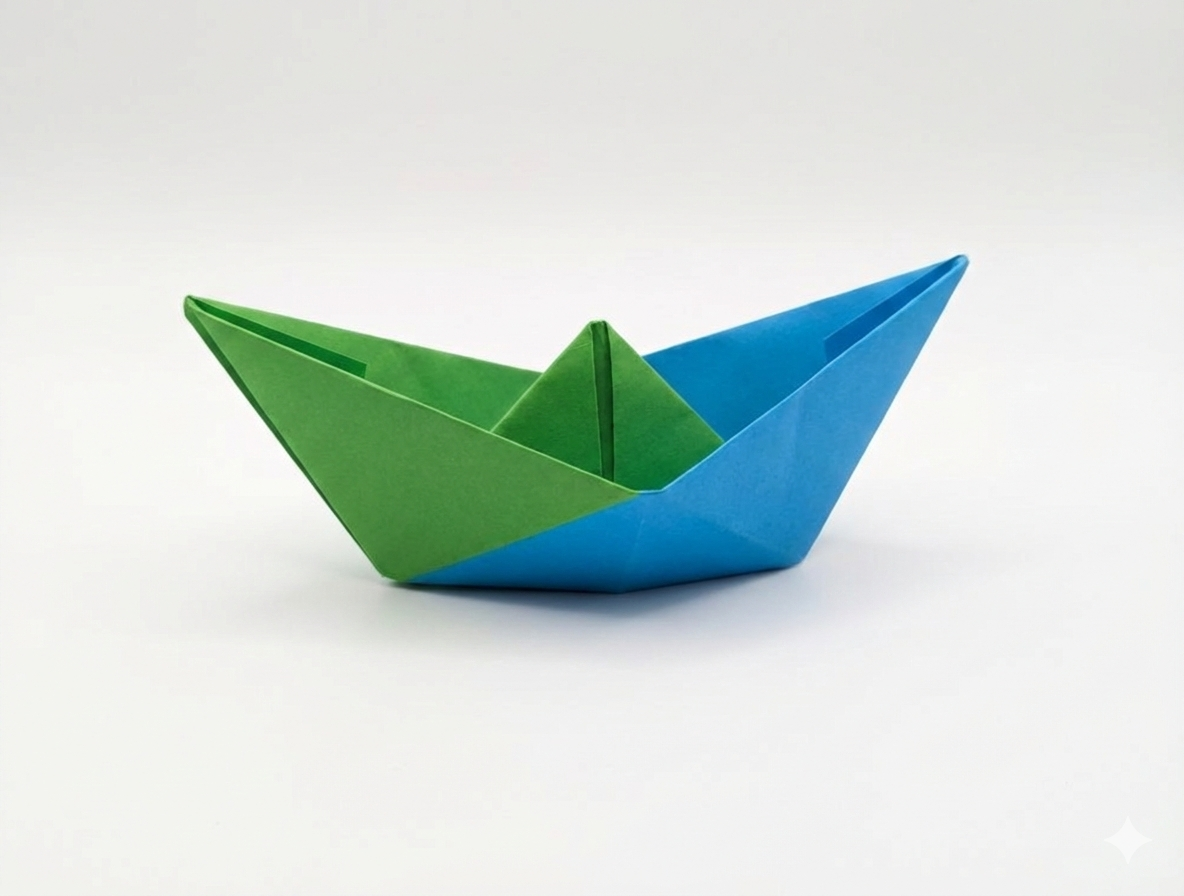 Origami boat — representing guided navigation